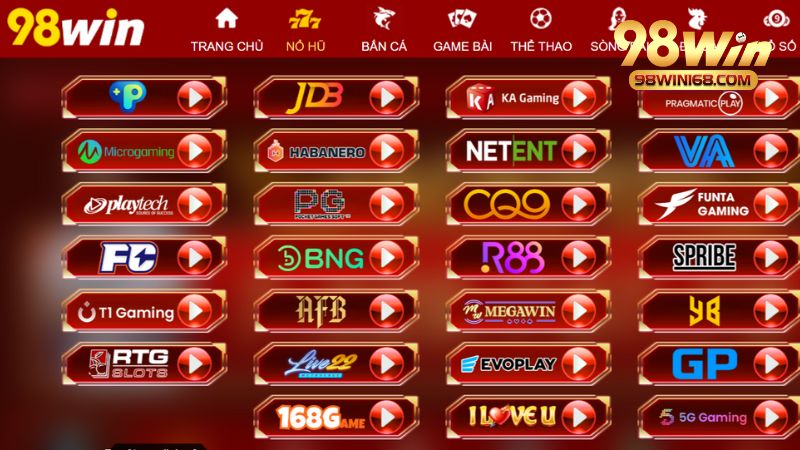 Top các đơn vị phát hành game nổ hũ uy tín