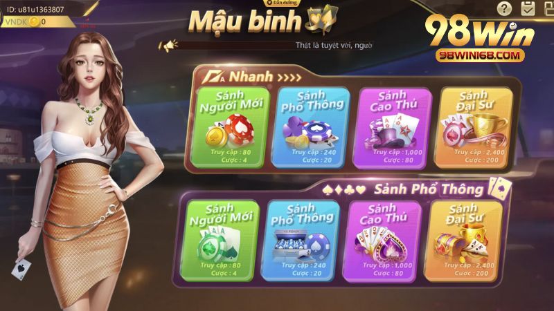 Cách tham gia chơi game Mậu Binh chi tiết cho newbie