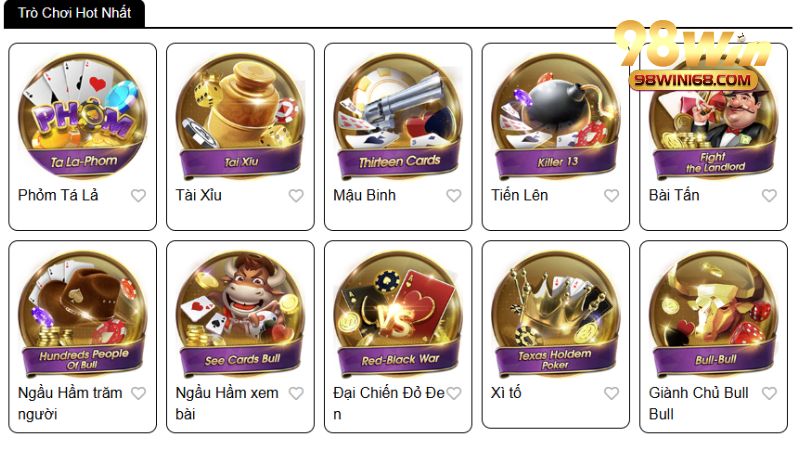 Hướng dẫn cách tham gia chơi tiến lên tại 98win