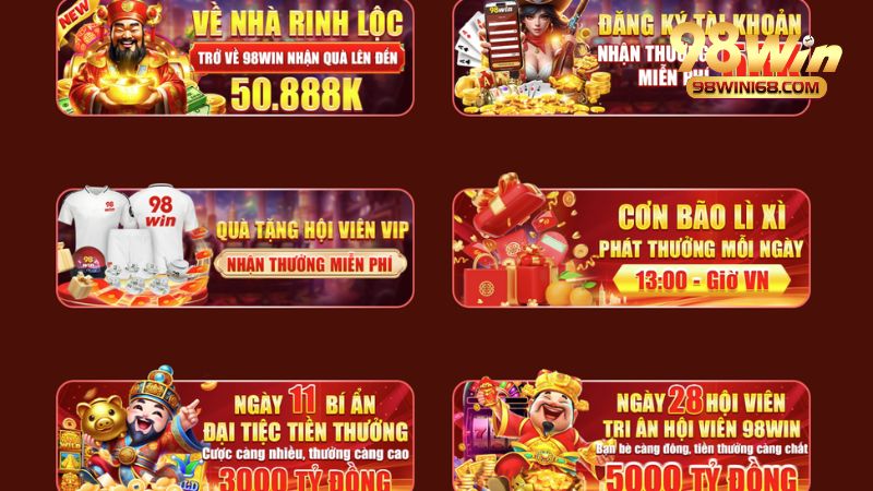 Tổng hợp các khuyến mãi 98win siêu hot